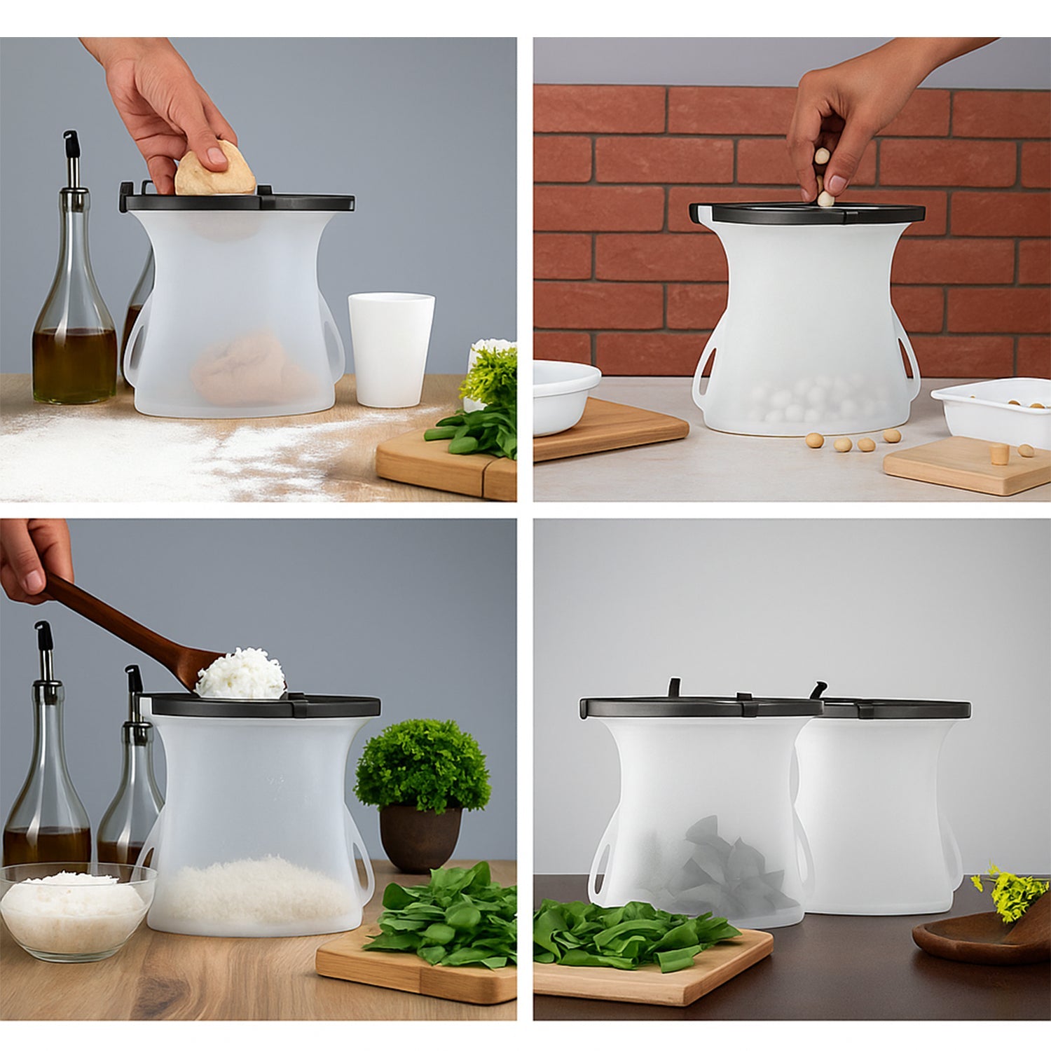 Eco-Friendly Food Storage: Reusable Silicone Bags (3-Pack) - Leakproof & Safe Eco-Friendly Food Storage: Reusable Silicone Bags (3-Pack) - Leakproof & Safe